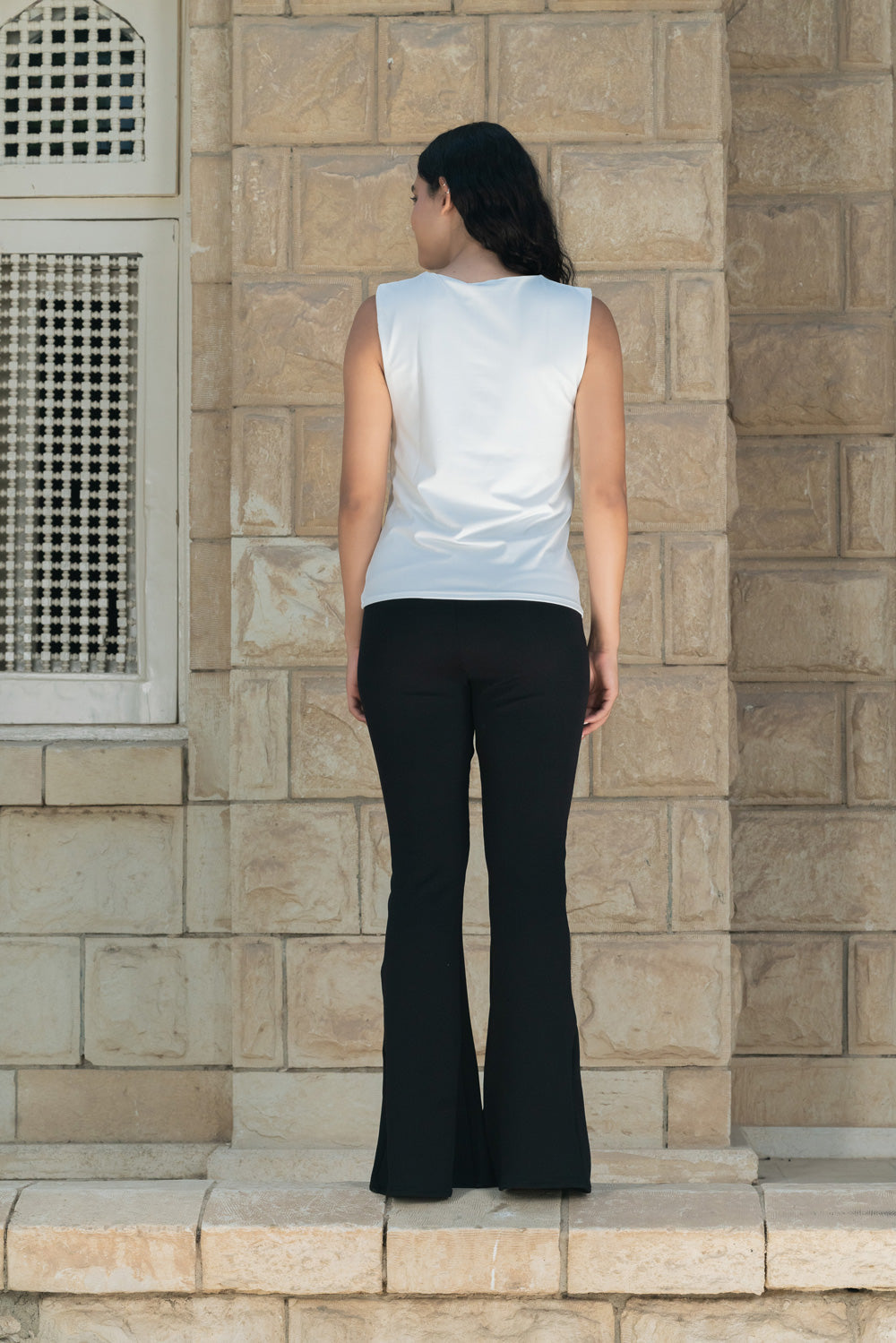Essential Cotton Sleeveless Double Layered Top - offWhite