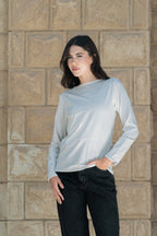 Essential Cotton long Sleeves Double Layered Top - offWhite