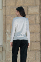 Essential Cotton long Sleeves Double Layered Top - offWhite