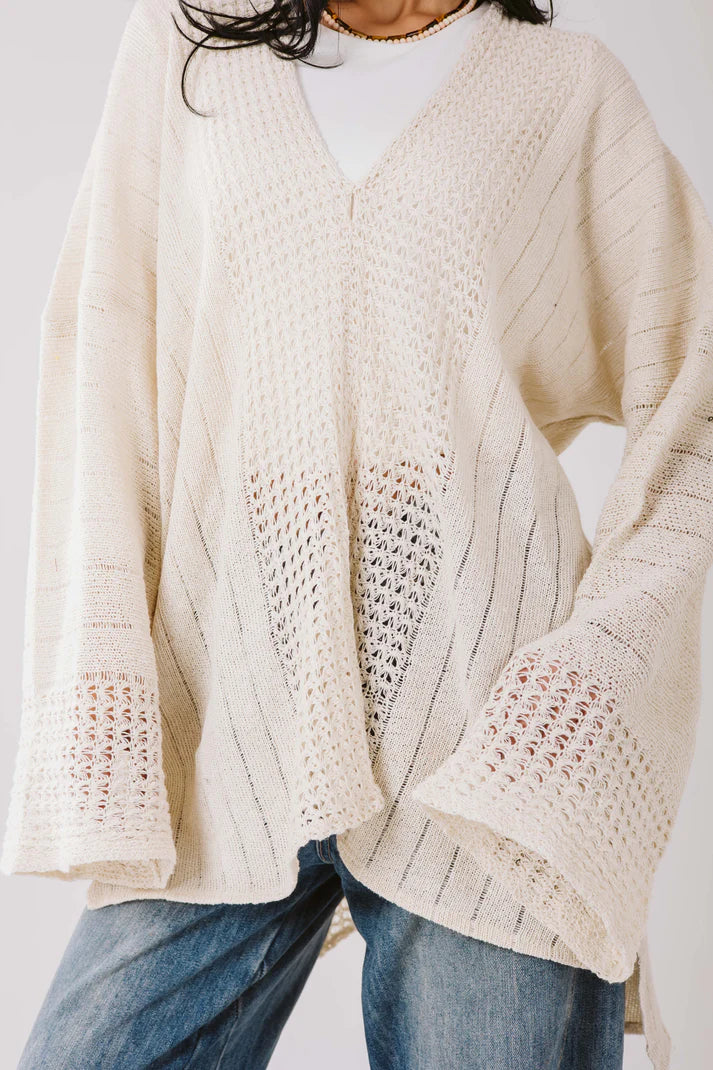 Aura knit top in off-white