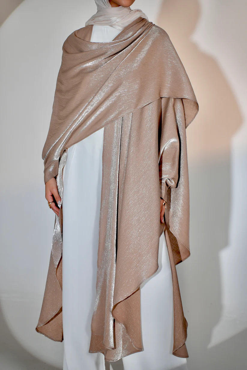 Starry Nights Shawl Kaftan in Tan