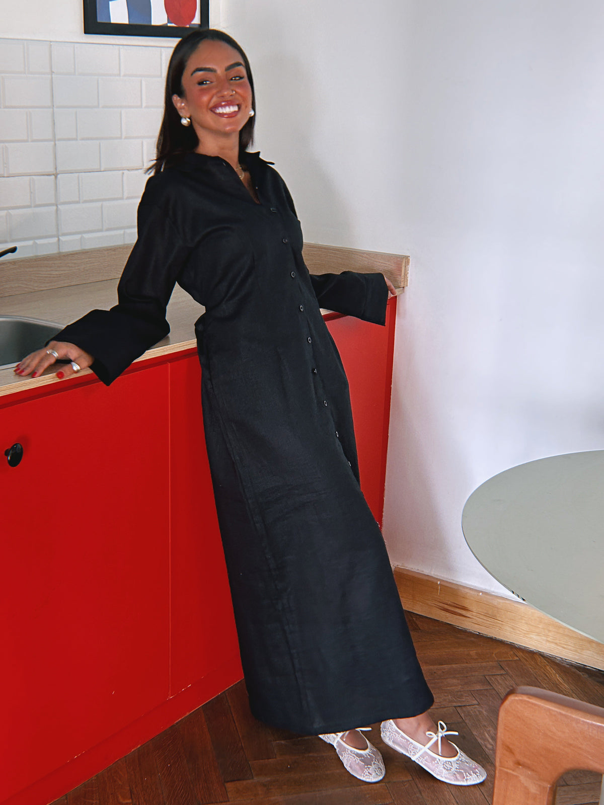 Sunday Linen Dress - Black