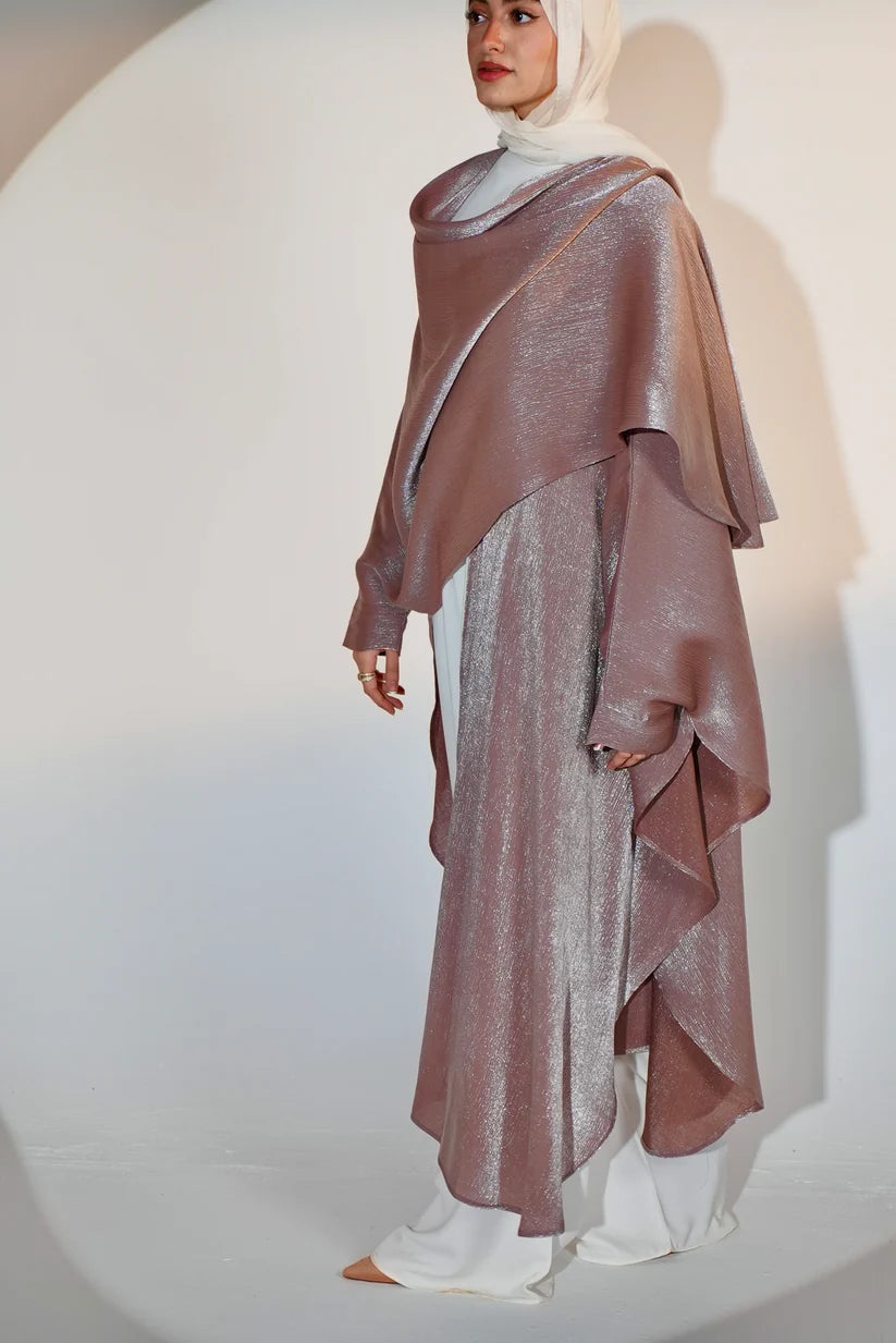 Starry Nights Shawl Kaftan in Mauve