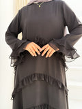 Ruffle Tier Abaya C604