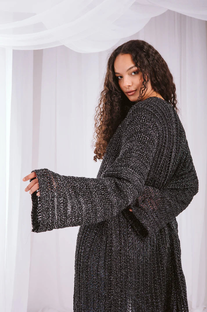 Knit cardigan in black