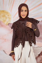 Mariposa vest in Brown