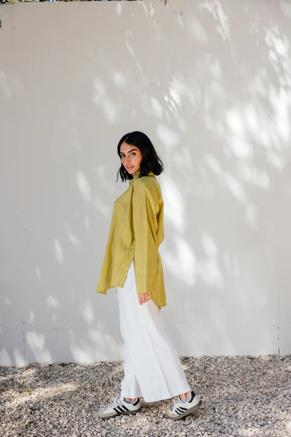 Linen shirt in Lime