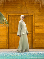 Linen Peplum Set C602