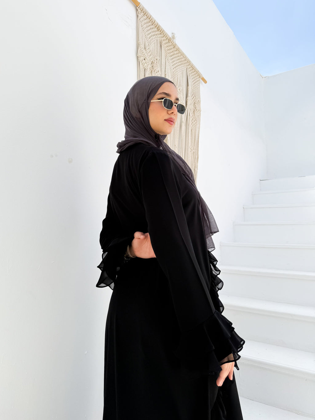 Ruffle Tier Abaya C604