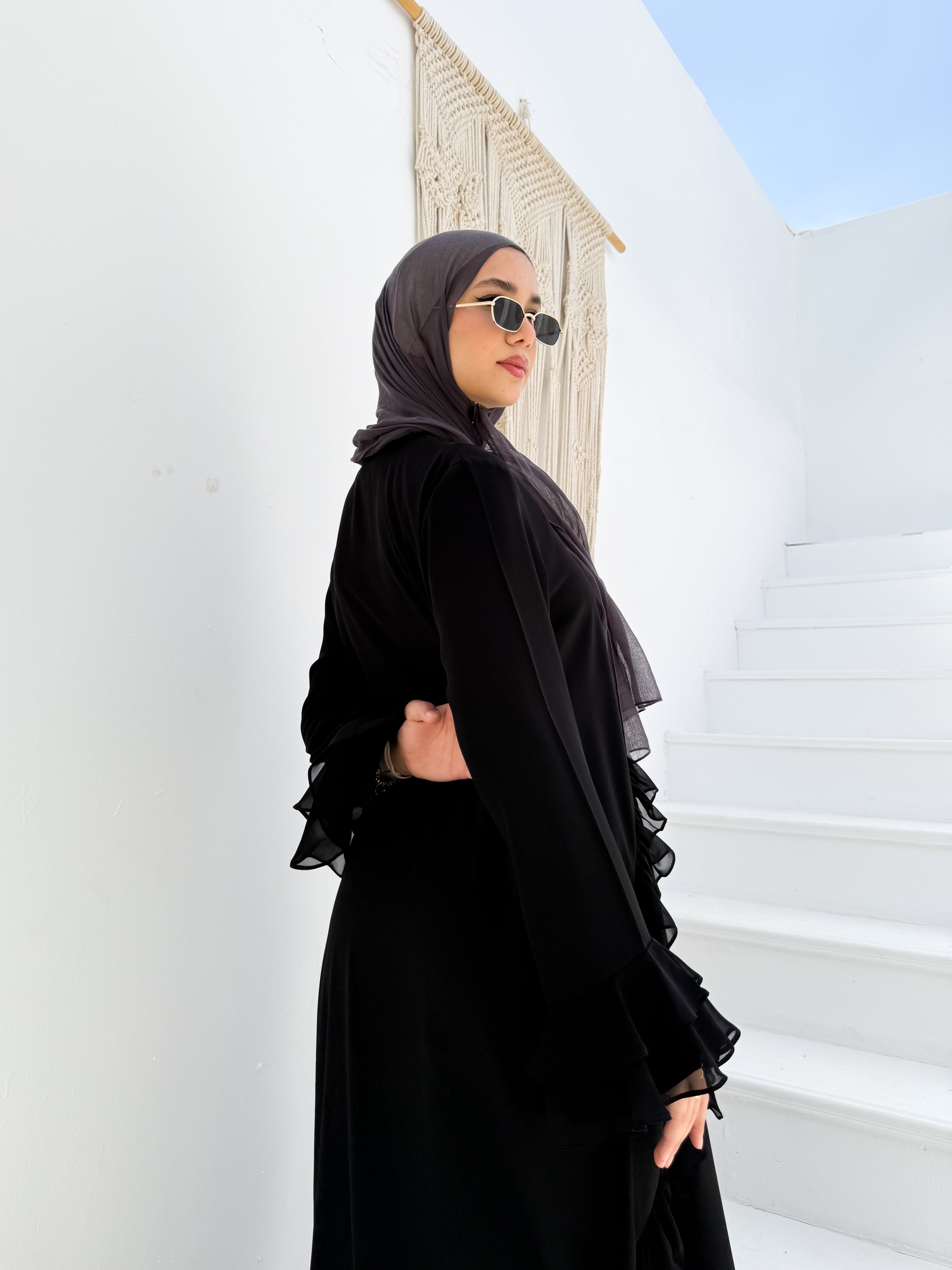 Ruffle Tier Abaya C604