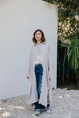Fringed out cape in Beige