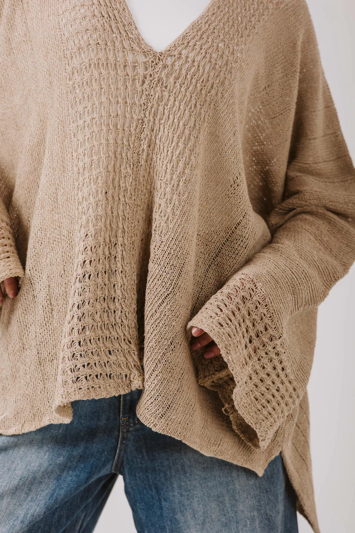 Aura knit top in cafe