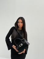 Black Studded Buckle Bag