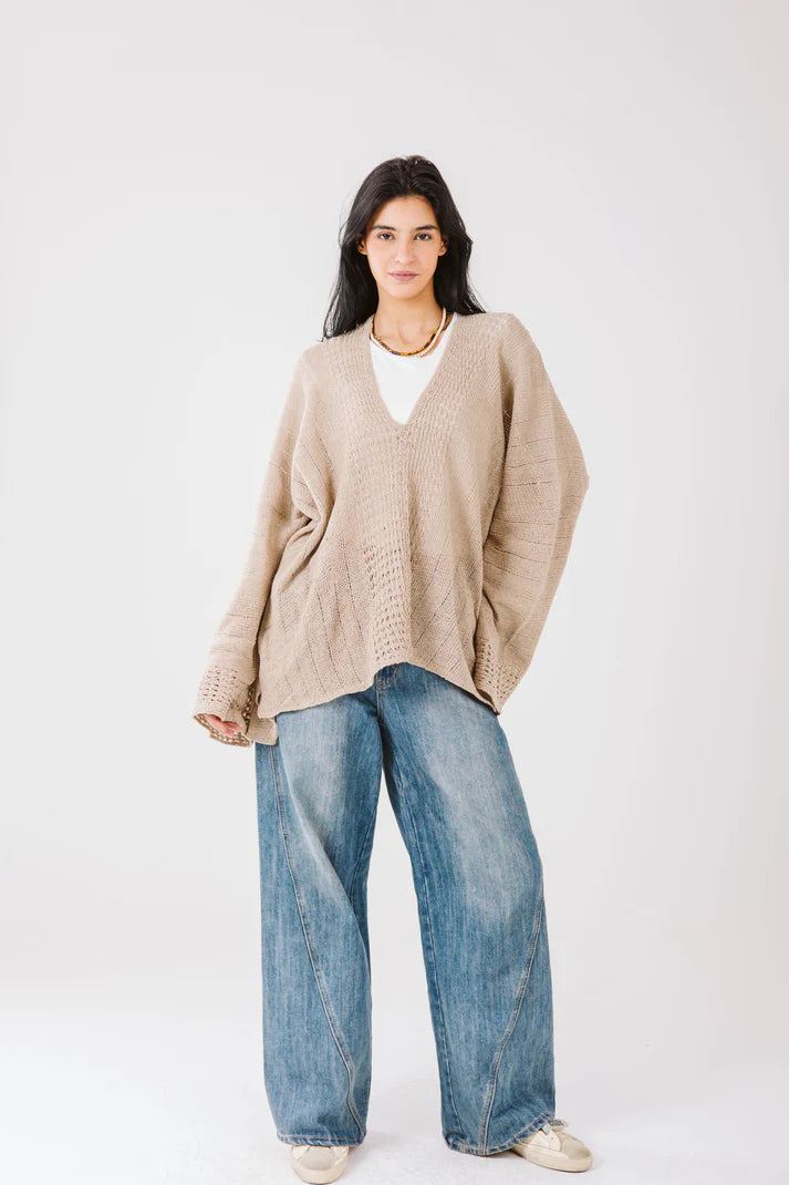 Aura knit top in cafe