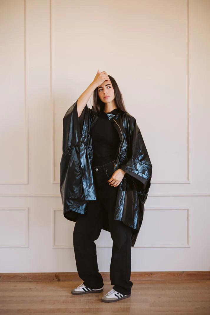 Waterproof coat in black
