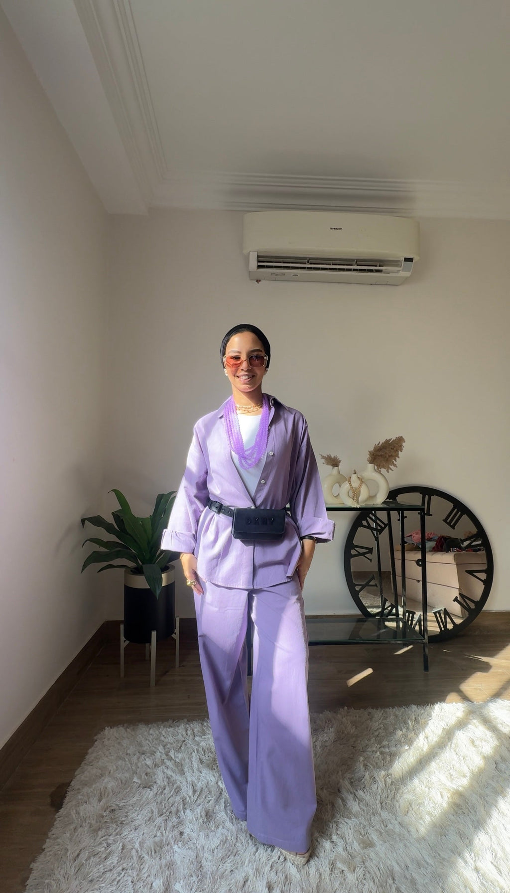 Essential linen Set-Lilac