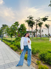 Cargo denim pants