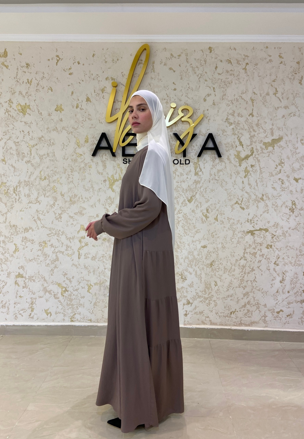 Loose Flowy Black Abaya 046