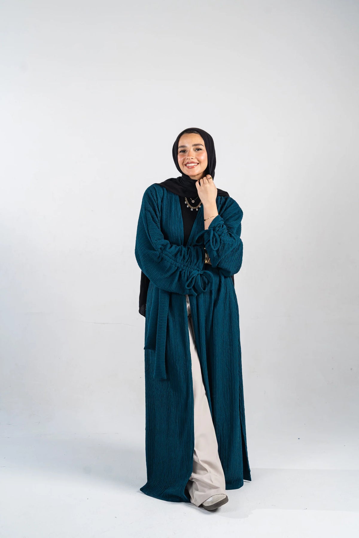 Emerald Green Crushed Kimono