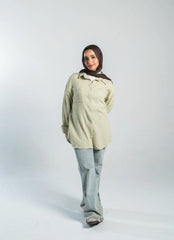 Sage Green Crinkled Shirt