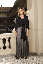 Shimmery wide pants - Dark Silver