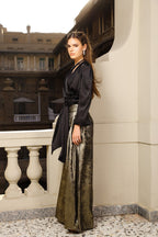 Shimmery wide pants - Gold