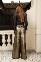 Shimmery wide pants - Gold