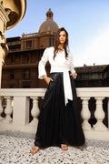 Shimmery wide pants - Black