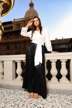 Shimmery wide pants - Black
