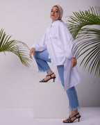 The Poplin Puffed Sleeves White Shirt