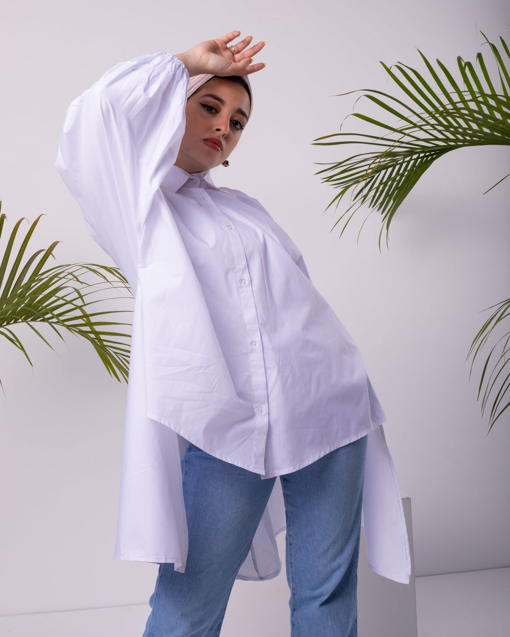 The Poplin Puffed Sleeves White Shirt