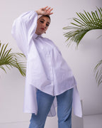 The Poplin Puffed Sleeves White Shirt