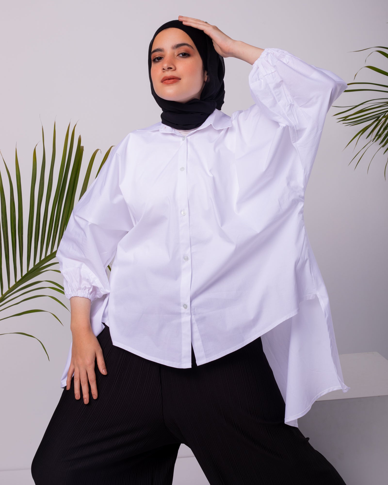 The Poplin Puffed Sleeves White Shirt
