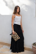 Lotus Raffia Clutch