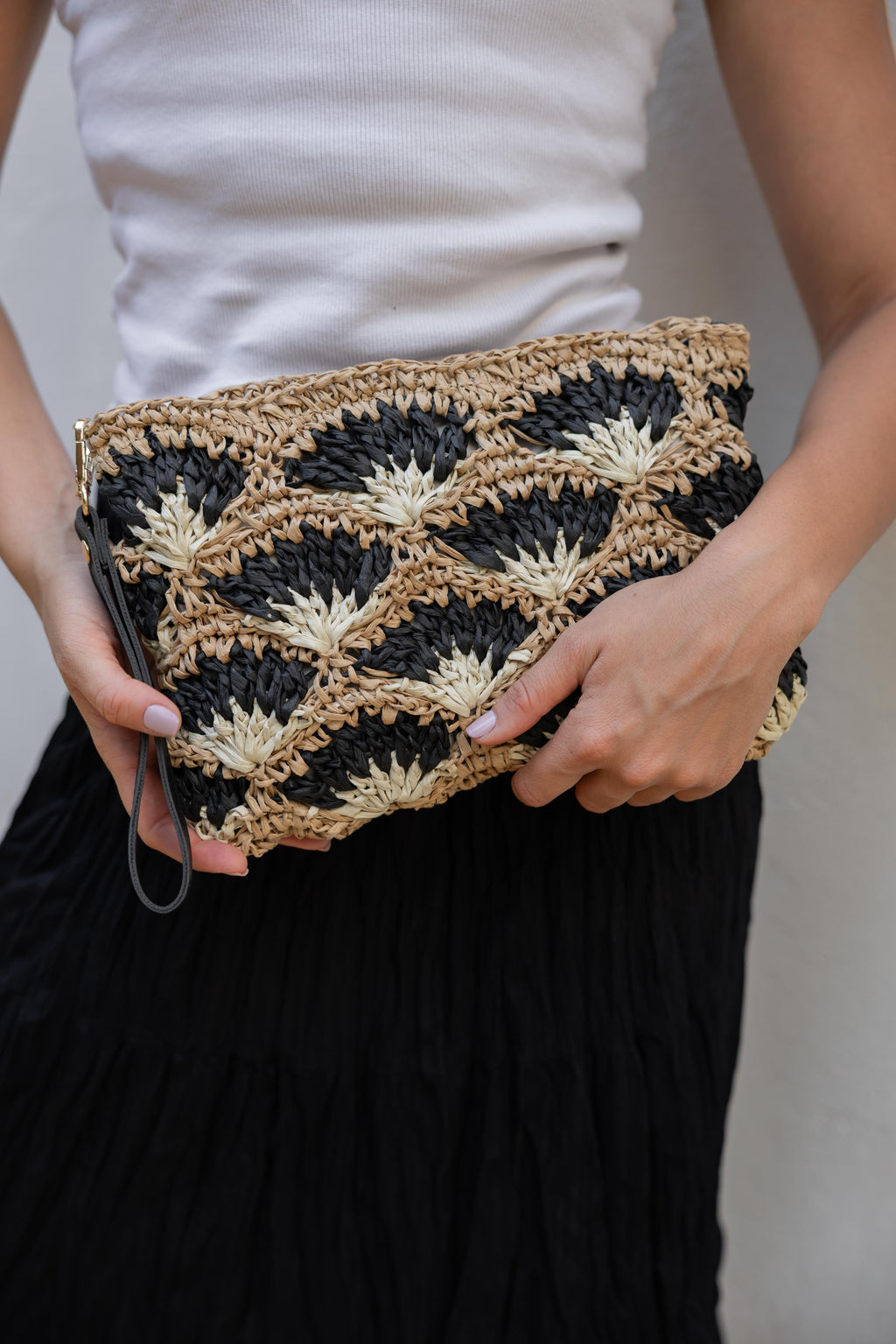 Lotus Raffia Clutch