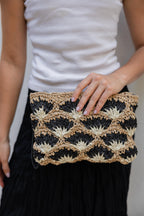 Lotus Raffia Clutch