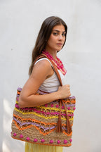 Joyful Raffia Totebag