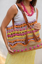 Joyful Raffia Totebag