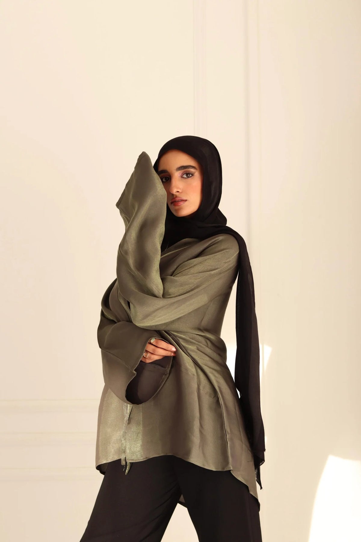 Olive Shimmery Kimono