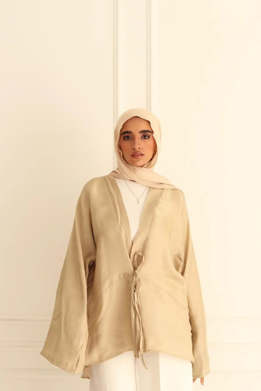 Light Bej Shimmery kimono