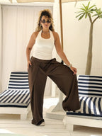 Wide Pleat Striped Pants
