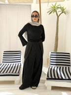 Wide Pleat Striped Pants