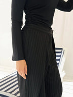 Wide Pleat Striped Pants