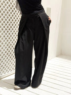 Wide Pleat Striped Pants