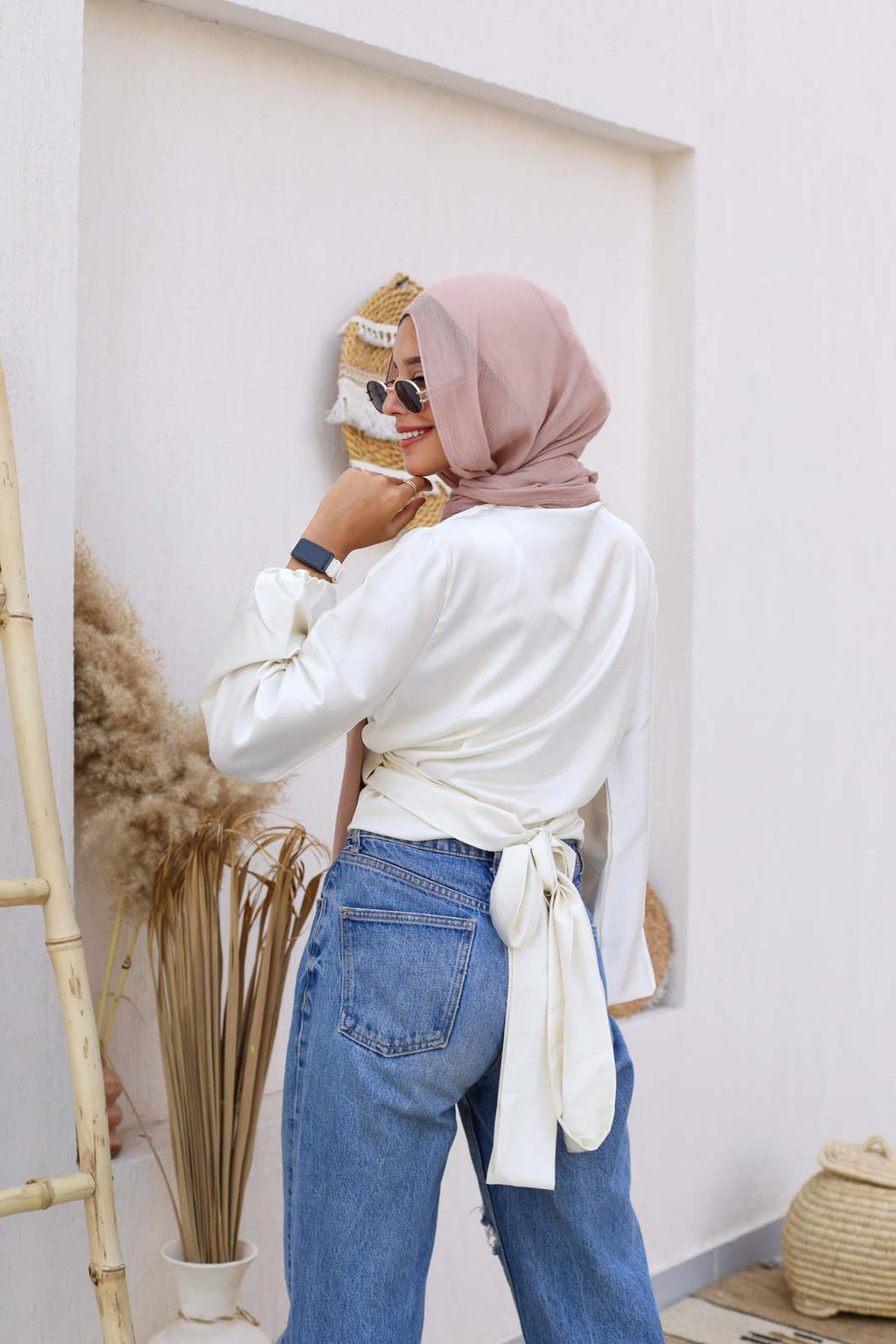 Asia Criss-Cross Blouse With Puffed Sleeves