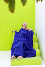 Layla Satin Cape Dress With Inside Belt