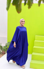 Layla Satin Cape Dress With Inside Belt