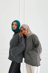 Olive XO’ tweed top