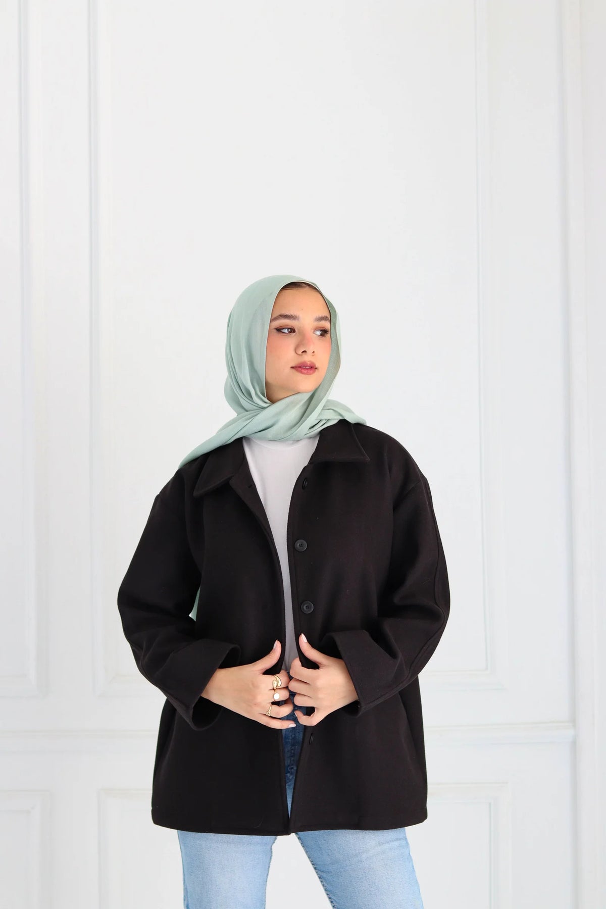 Wool jacket in black