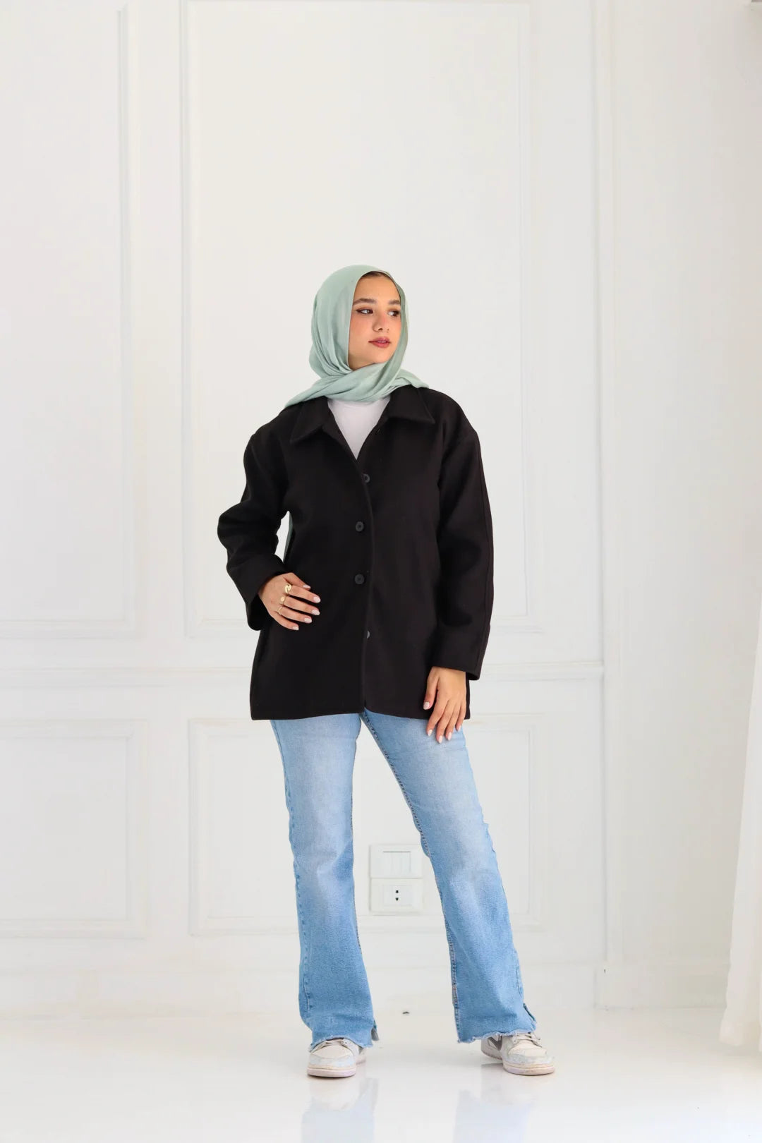Wool jacket in black